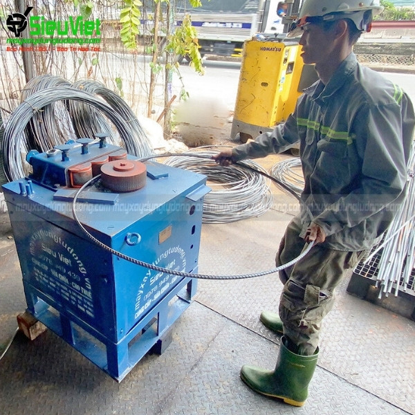 Máy uốn đai tròn sắt Siêu Việt cung cấp tại công trình