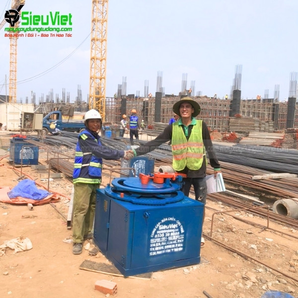Máy uốn sắt 3 phase Siêu Việt cung cấp tại công trình xây dựng lớn