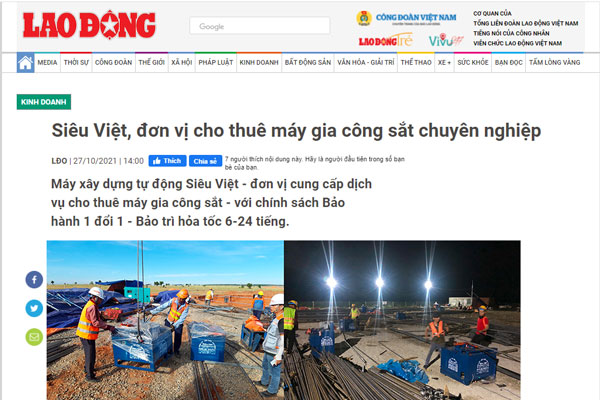 Siêu Việt, đơn vị cho thuê máy gia công sắt chuyên nghiệp - Laodong.vn