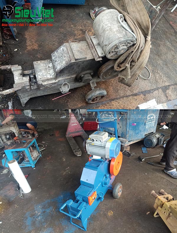Máy cắt sắt bánh xe BX25 trước và sau khi sửa
